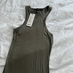 Boohoo Olive Maxi Dress Size 2